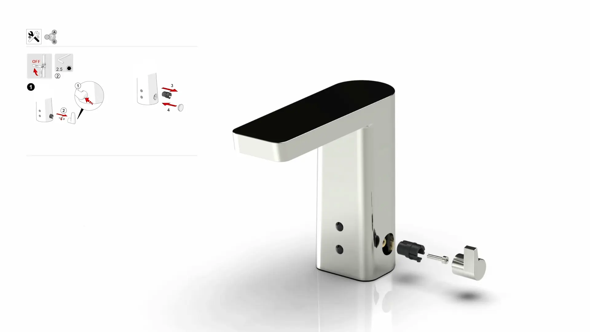 Oras Stela Touchless faucet - Temperature plug removal